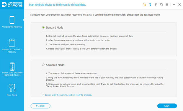 Choose a storage scanning mode